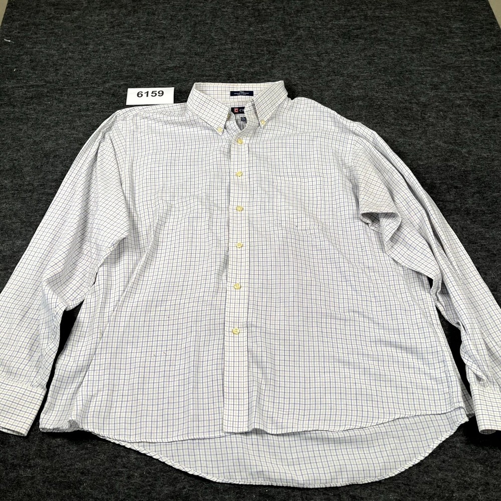 Champs Dress Shirt Mens XXL Multicolor Plaid Cotton Twill Formal Business